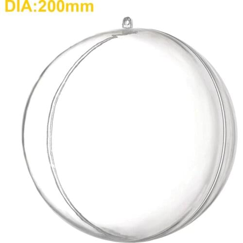 20cm Big Clear Christmas Balls Home Wedding Party Decor Bauble Ornament Transparent Plastic Handicrafts Flowers Packing Box 5Pcs