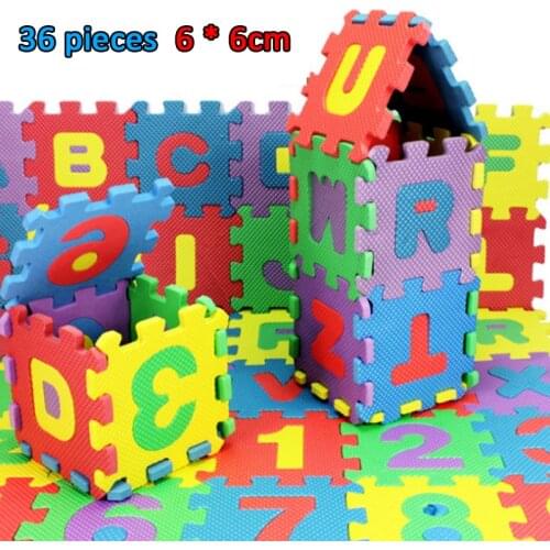36Pcs/Lot Hot Baby Kids Alphanumeric Educational Puzzle Blocks Mini Foam Soft Alphabet Letters Numbers For Baby