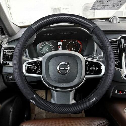 38CM Genuine Leather Car Steering wheel Cover for Volvo XC90 XC60 XC40 V90 V60 V50 V40 S60 S90 Auto interior Accessories