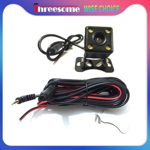 4 Led Lamps Reverse Camera Night Vision HD CDD Rear View Camara Car DVR Mirror Recorders Lens 2.5mm Jack With 6 Miters Cable