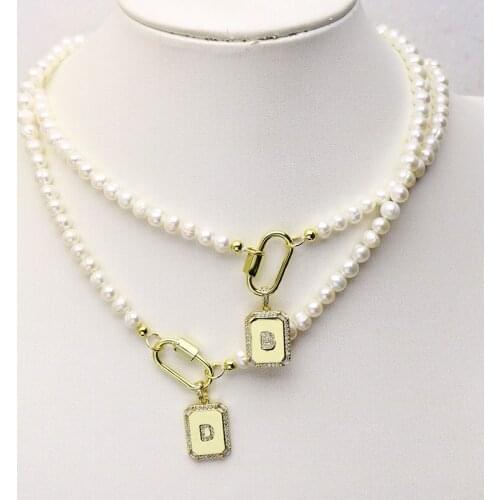 5 Strand Pearls strand necklace letter pendant necklace jewelry for women Pearls necklace accessories gift for women 51528
