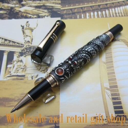 Jinhao Chinese "Dragon thomsonae" Roller Ball Pen with Gift Box Gold White Antique Silver Optional JT32R