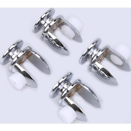 4set Glass Clamps Plane Half Round Zinc Alloy Shelves Support Corner Bracket Clip for 5-8mm Furniture Door Hardware Clamp
