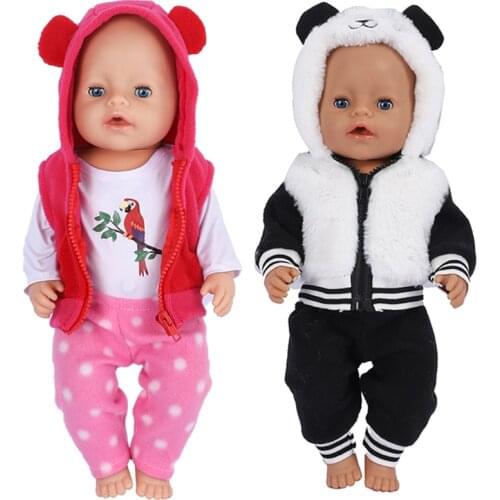 43 cm Doll clothes Lovely Parrot Warm Suit 17 Inch Reborn Dolls Hoodie+Trousers Baby Born Accessories Dolls for Kids Girl Gift