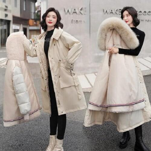TYJTJY -30 Degrees Autumn Winter Women Coat Long Parkas Female Warm Removable Fur Liner Hooded Winter Jacket Women Outwear