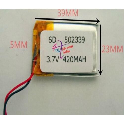 Best battery brand Size 502339 3.7V 420mah 502540 tablet with Protection Board For Bluetooth GSP Digital Products