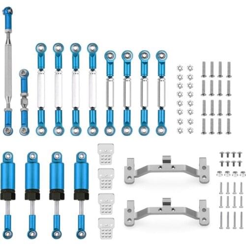Metal Steering Link Rod Pull Rod Mount Seat Shock Absorber Set For MN D90 MN-90 MN99S 1/12 RC Car Upgrade Accessories