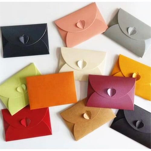 Mini Envelopes 10.5x7.2cm Love Buckle Pearl Envelopes Wedding Invitations Greeting Cards Business card bank card envelope