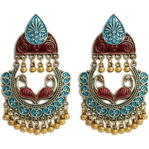 Fashion Bronze Statement Earrings 2019 Big Geometric Bell Earrings For Women Hanging Dangle Earrings Boho Drop Earing Jewelry