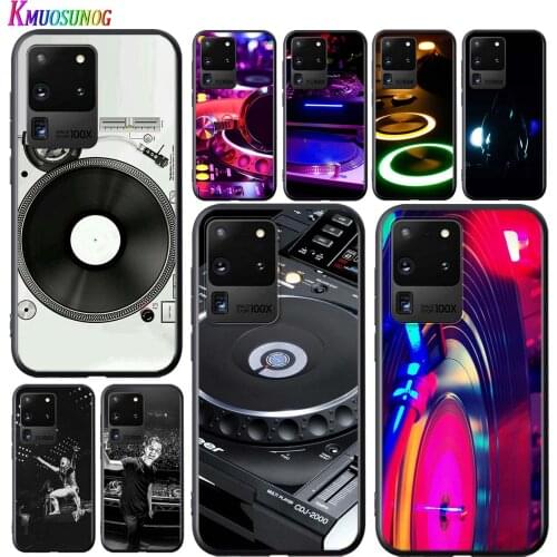 Fashion Dj Player For Samsung Galaxy S20 Ultra Plus A21S A01 A11 A21 A31 A41 A51 A71 5G A91 Bright Black Phone Case