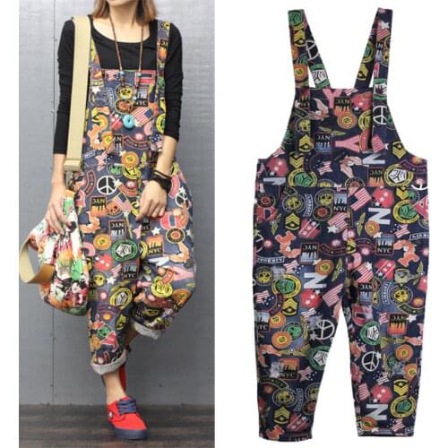 Fashion Jeans Women Jumpsuit Denim Romper Overalls Casual Long Trousers Harem Pants Basic Denim Pants Wide Leg Rompers Female