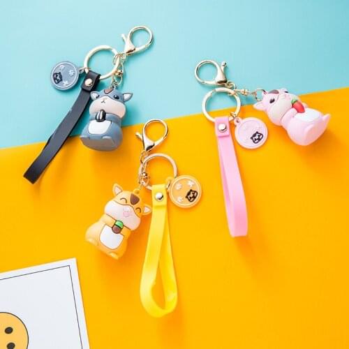 Fashion Cute 3D Anime Keychain Squirrel Key Ring for Women Girls Bag Pendant Figure Charms Key Chains Jewelry Creative Gifts