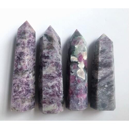 Natural crystal raw stone rubellite tourmaline crystal pillar hexagonal prism tower healing stone energy stone quartz