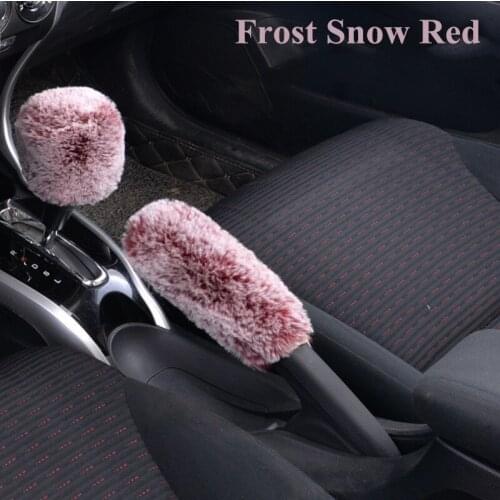 [Wholesale] MIX 20Set Winter Plush Car Handbrake Grips Sleeve/Gear Shift Knob Sleeve Collars Faux Rabbit Fur Auto Interior