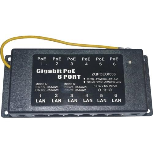 6port Passive Gigabit PoE Injector 24V 48V PoE Panel 802.3af For IP Camera IP Phone