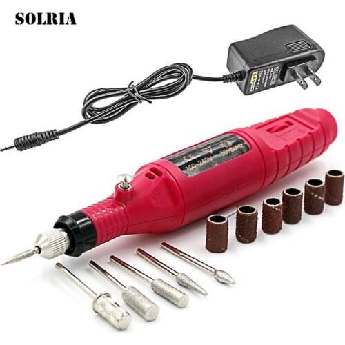 Professional Electric Nail Drill Machine Kit Manicure Pro Pedicure Acrylic Nail Art Polisher Mill Grinding Sanding 6 Bit Machine