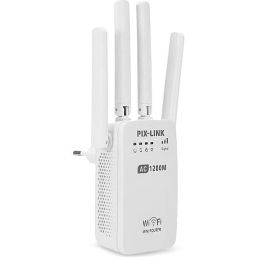 PIXLINK AC1200 WIFI Repeater Router Access Point Wireless 1200Mbps Range Extender WiFi Signal Amplifier 4External Antennas AC05