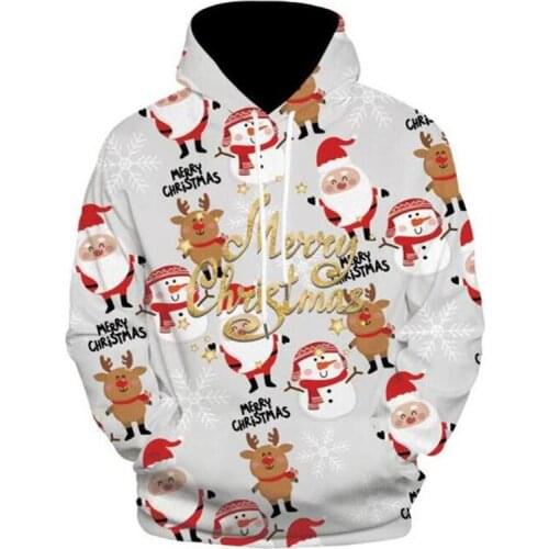 Christmas Snowman 3D Sweater hooded sweater Warm Sweater Christmas Novelty Ugly snowman printing Women Santa Claus Christmas