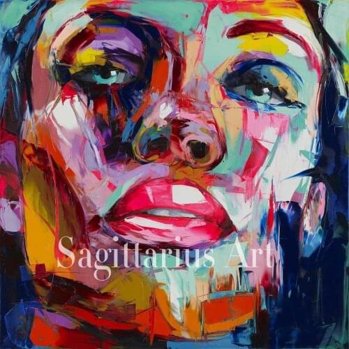 Handmade Hand painted Modern Abstract Wall Decor Fine Art Francoise Nielly Untitled 58 Oil Painting Artwork Canvas Painting art