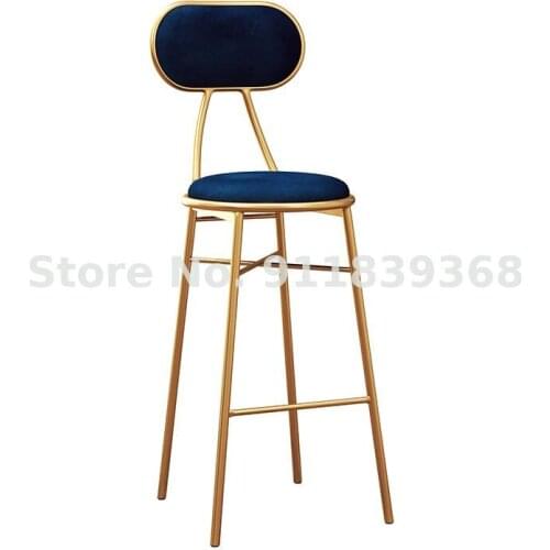 Scandinavian Luxury Bar Chair Net Red Chair Front Desk Restaurant Bar Milk Tea Back Leisure Chair High Stool Chair