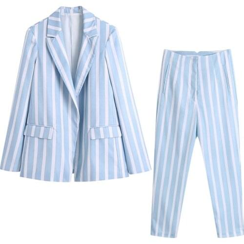 Женские брючные костюмы в полоску SLLINK China At AliExpress