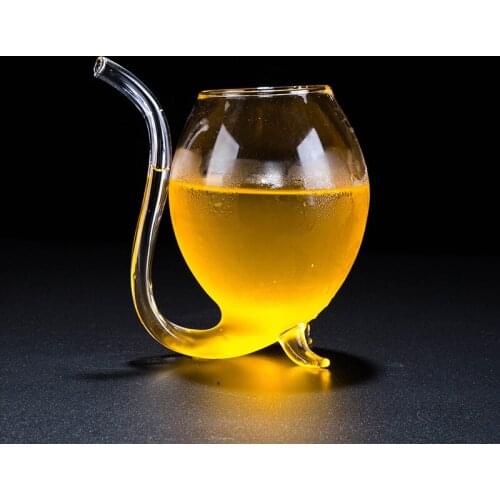 2 Pieces 300ML Straw Glass Mug For Cold Drink Creative Novelty Home And Party Use Juice Mugs Milk Glass With Straw