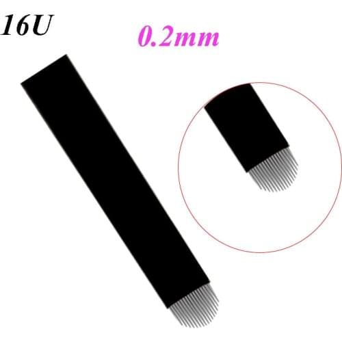 Tattoo Needles 12 14 16 18 21 U Lamina Tebori Flex 0.2mm Microblading Pin for Permanent Makeup Eyebrow Lip Blades Manual Pen