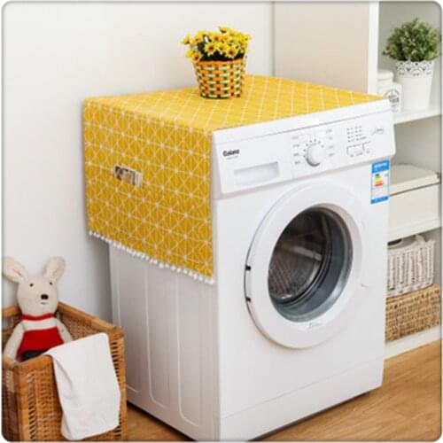 Cotton Linen Floral Printing Cloth Cover With Pocket For Refrigerator Top Cover Microwave Oven Dust Proof Cover Household