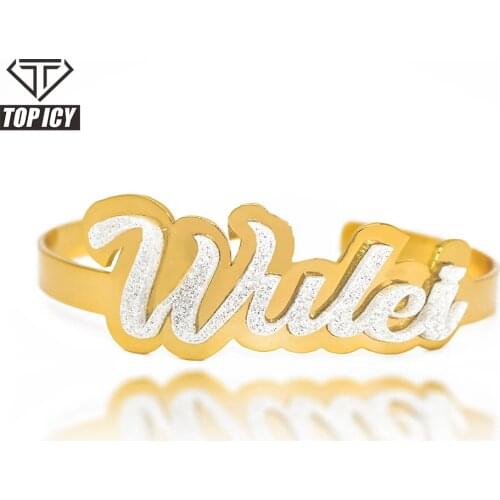 Top Icy Luxury Acrylic Custom Name Bracelet Hip Hop Fashion Personalized Letter Anklet Jewelry Set