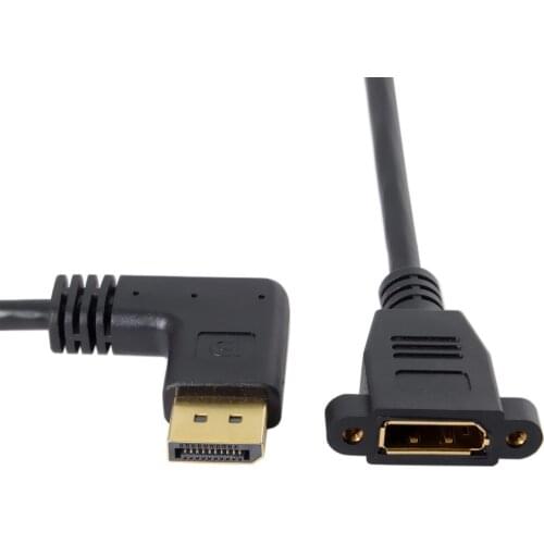 Zihan DP DisplayPort Display Port Male to Female 90 Degree Right Down Angled Extension Cable