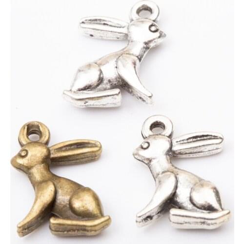 34pcs rabbit Vintage zinc alloy metal pendant charms for diy jewelry making 5541