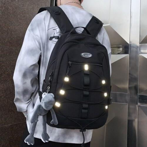Men Backpacks For Women Large Capacity Travel Bags Girls Boys School Book Bags Male Female Backpack Mochila Sac Black White