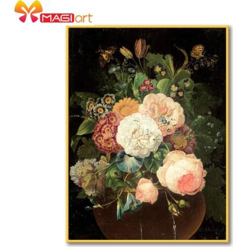 Cross stitch kits Embroidery needlework sets 11CT water soluble canvas patterns 14CT Flowers that attract butterflies -NCMF307