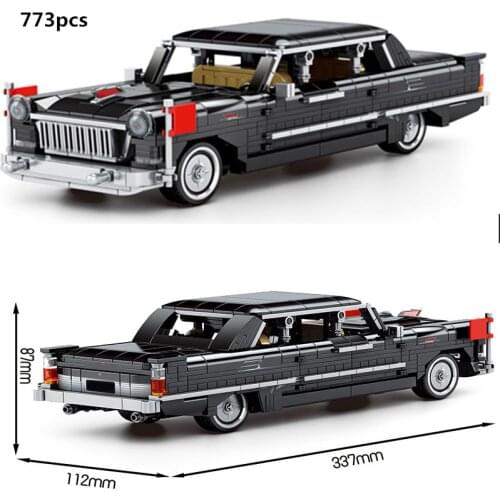 High-tech Hong Qi CA72 Retro Vintage Car Pull Back Building Blocks Kit Bricks Auto Museum MOC Classic Model Kids Toys Boys Gifts