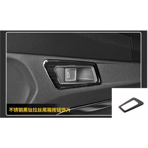 Stainless steel Tail box control switch decorative sequins Trunk switch box Car-Styling For VW Volkswagen T-Roc 2017 2018