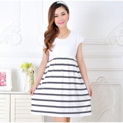 Women Maternity Clothing Casual Maternity Dress Cotton Maternity Clothes Plus Size Ledies Stripe Pregnant Dresses Vestido