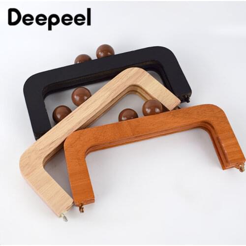 1/2pcs Deepeel 20X8cm Wooden Bags Closure Bag Frame Wood Handle Kiss Clasp Purse Frame Lock Buckles DIY Accessories for Handbags
