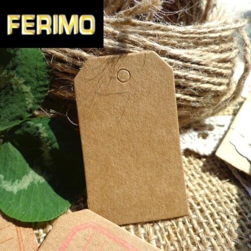 100pcs Kraft Gift Tags Garment Tag Trapezoid Scalloped Edge Kraft Paper Tag Wedding Party Decoration Price Label and Hemp String