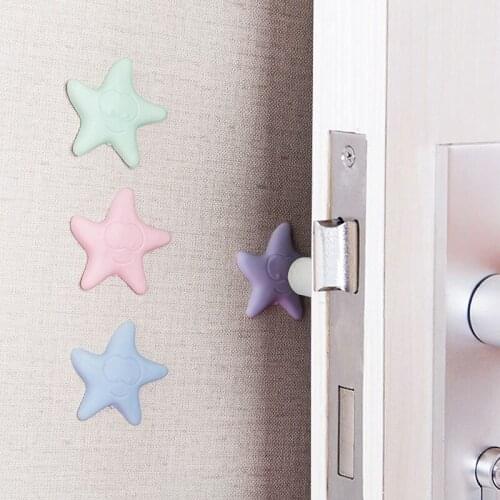 2 Pcs Soft Thickening Rubber Pads Door Stopper Protect Wall Starfish Styling Door Fender Adhesive Sticker Diy Household Products