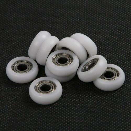 4Pcs 5*18*6mm White R Model POM Coated Pulley Tire Wheel Arc Ball Bearing