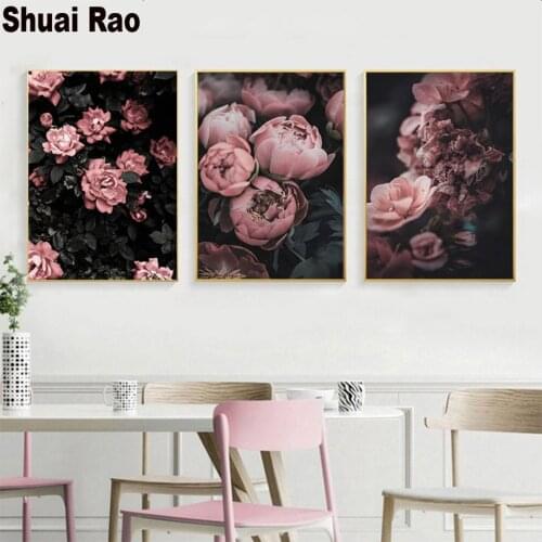 Triptych Diy Diamond Embroidery"Cherry blossom Peony Rose Flower" Diamond Painting Cross Stitch Rhinestone Diamond Mosaic