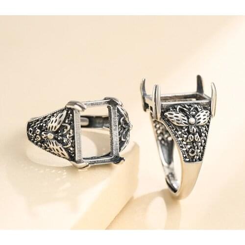 9*13mm 925 STERLING SILVER Semi Mount Bases Blanks base blank Pad rings ring Setting set diy jewelry A5628