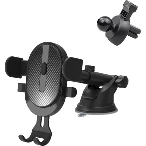 2-in-1 Car Phone Holder Universal Vehicle Dashboard Suction Cup Phone Bracket Car Air Vent Clip Stand Cell phone Bracket