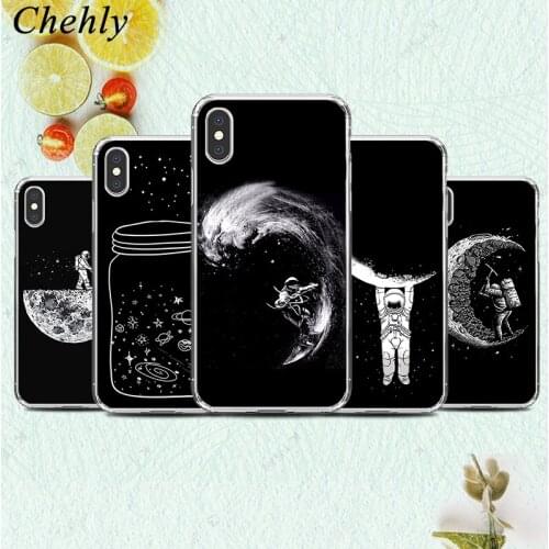 Star Astronaut Phone Case for IPhone 6s 7 8 11 12 Mini Plus Pro X XS MAX XR SE Cases Soft Silicone Fitted Back Cover Accessories