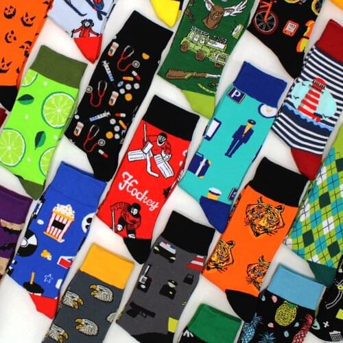 Colorful mens winter socks combed cotton soft wear warm Funny Happy men women long socks Calcetines de hombre business dress