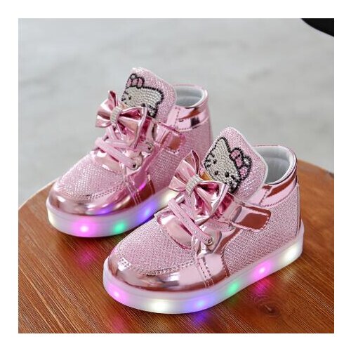 Children Led Light shoes Fashion Girls Sneakers New Baby Girls Princess Shoes Kids Shoes With Light Size21-30