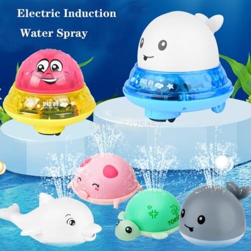 Baby Bath Toys Spray Water Shower Swim Pool Bathing Toys for Kids Electric Whale Bath Ball with Light Music LED Light Toys Gift