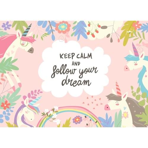 Pony Birthday Backdrop For Baby Toddler Girls Party Unicorn Pink Flowers Background Rainbow Babyshower Wallpaper MZ-1038