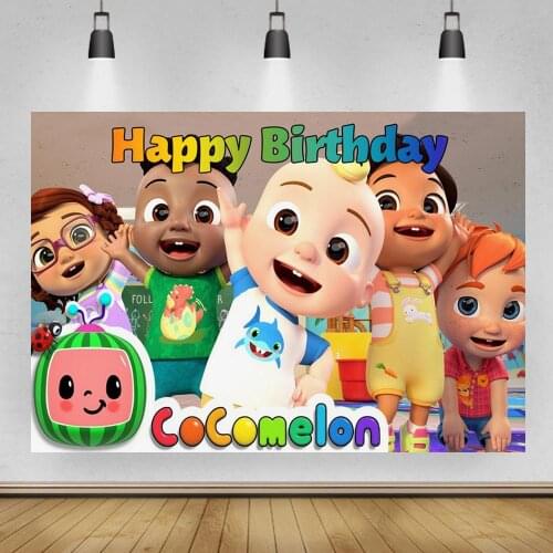 Photography Backdrops Happy Birthday Cocomelon Party Custom Photo Studio Background Backdrop Vinyl Background Photography