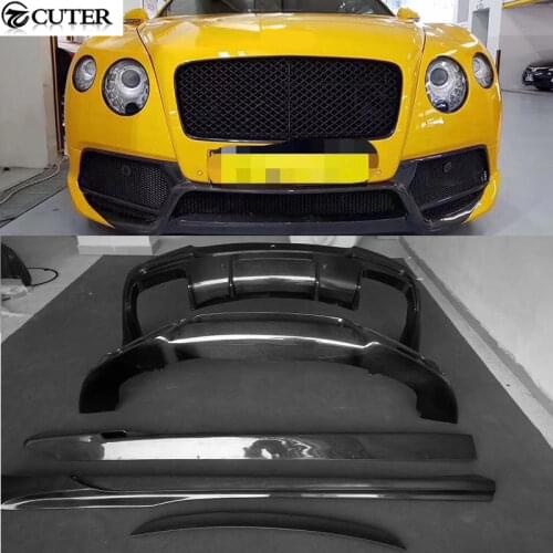 Carbon fiber FRP V style Car body kit Front bumper rear bumper side skirts rear spoiler For Bentley GT 12-16